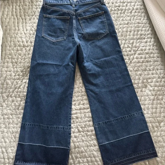 Veronica Beard Taylor Cropped High Rise Wide Jeans - Picture 4 of 7